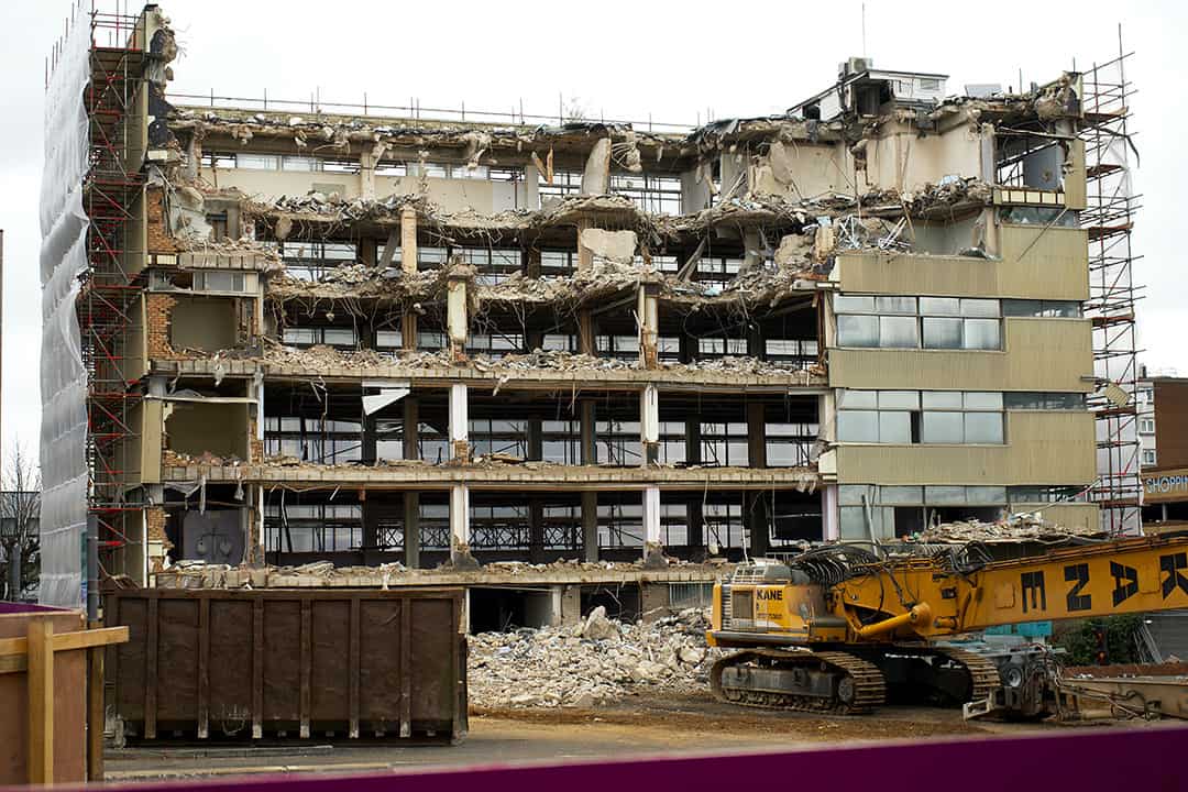 Demolition of a building OrthoGrap Pro with all tools needed